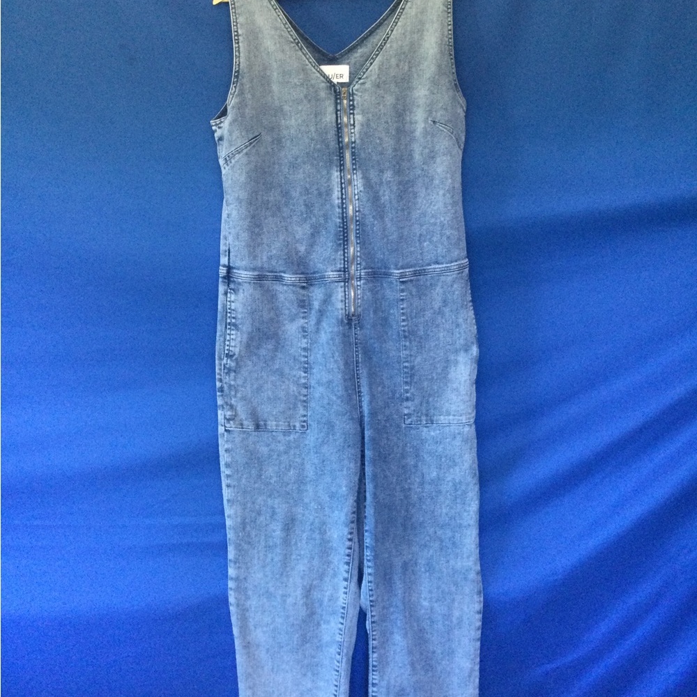 DU/ER Denim Zip-Front Jumpsuit XL Sleeveless